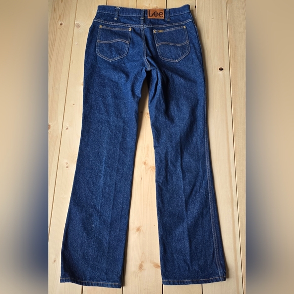 Vintage Lee Rider Denim Dark Wash Blue Jeans Mens 36.5X34 - Picture 7 of 11